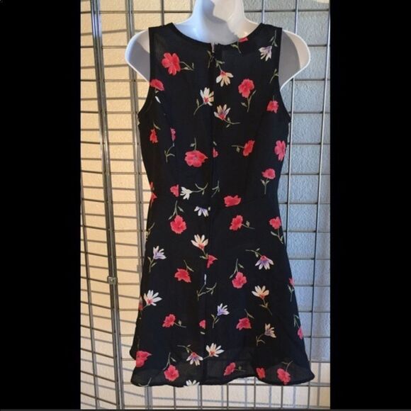 Black Summer Midi floral dress Size 6 - Picture 3 of 3